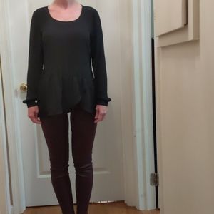 Black peplum blouse